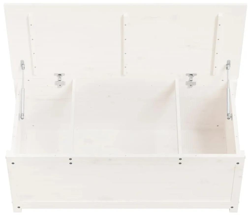 Cutie de depozitare, alb, 110x50x45,5 cm, lemn masiv de pin 1, Alb, 110 x 50 x 45.5 cm