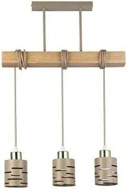 Lustru suspendat pe cablu ELEN 3xE27/35W/230V bej/auriu/maro