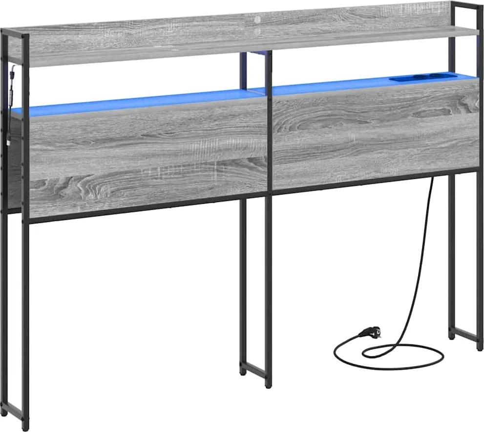 vidaXL Tăblie de depozitare cu raft sonoma gri 120 cm Lemn compozit