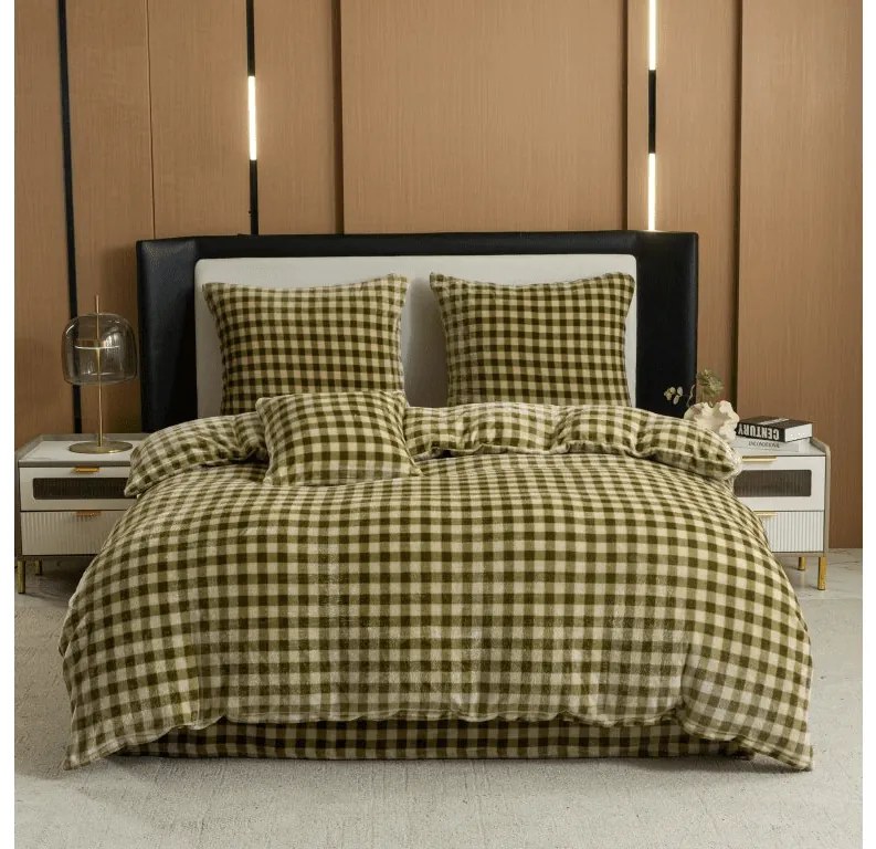 Lenjerie cocolino KELVIO verde Dimensiune lenjerie de pat: 2 buc 70 x 90 cm | 200 x 220 cm