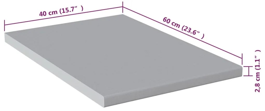 Blat de bucatarie, gri, 40x60x2,8 cm, PAL Gri, 40 x 60 x 2.8 cm, 1