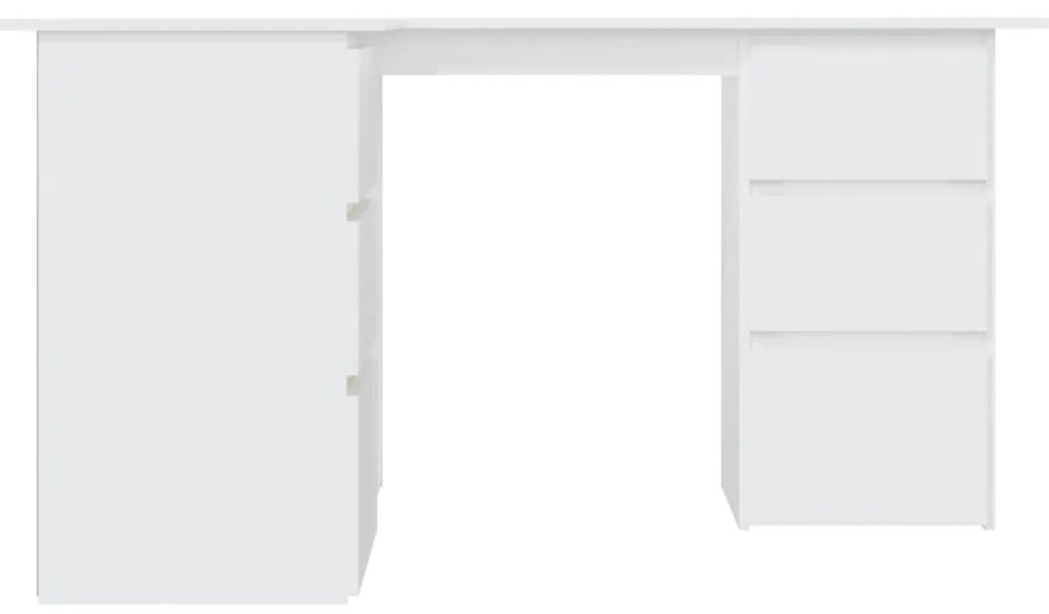 Birou de colț, alb, 145 x 100 x 76 cm, pal