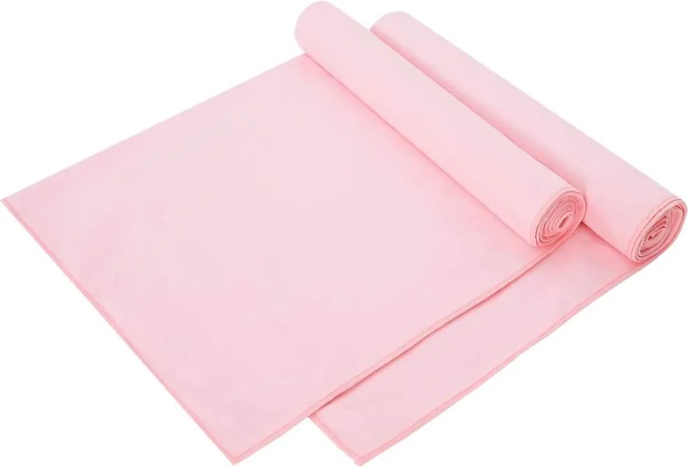 vidaXL Prosoape Sport 2 pcs Roz 140 x 70 cm Poliester și poliamidă