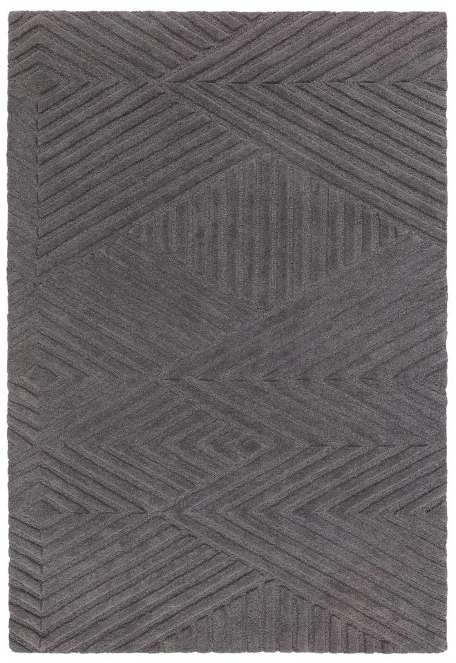 Covor gri antracit din lână 160x230 cm Hague – Asiatic Carpets