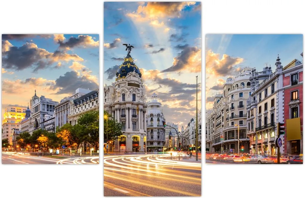 Tablou - Calle Gran Vía, Madrid, Spania (90x60 cm)