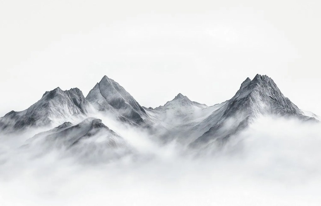 Fototapet - Munți alb-negru (147x102 cm)