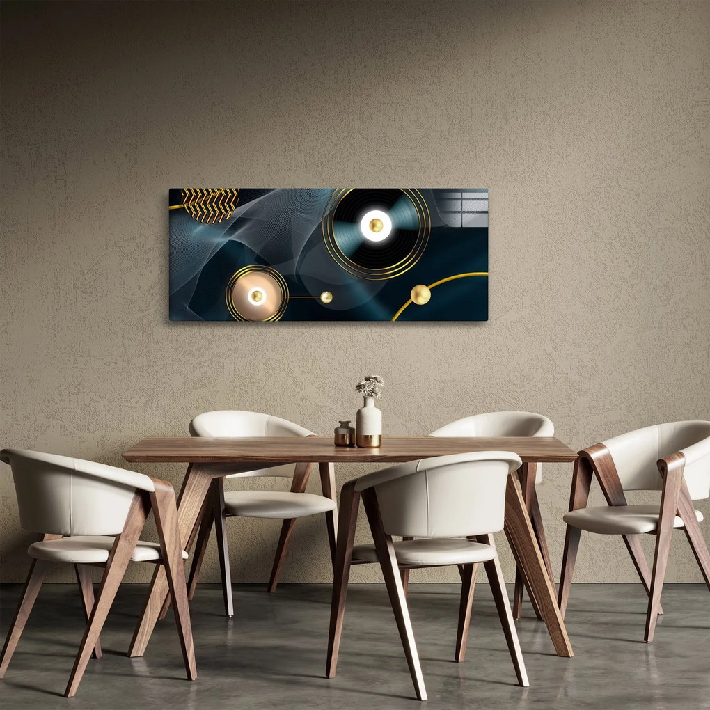 Tablou - Cercuri aurii (120x50 cm)