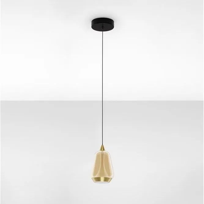 Pendul LED modern, Metal, Sticla, Champaign, ALISH