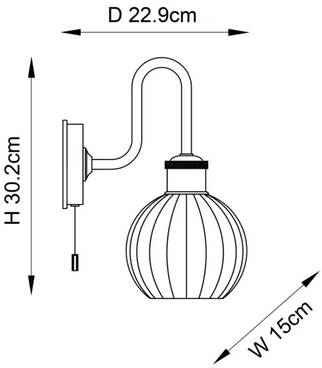 Aplică pentru baie Endon 95507 KENDALL 1xE27/10W/230V IP44 alamă