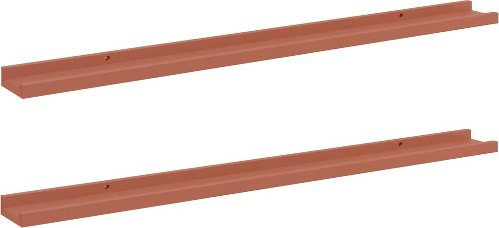 vidaXL Raft de perete cu raft 2 pcs Roșu 100 x 9 x 3 cm Lemn compozit