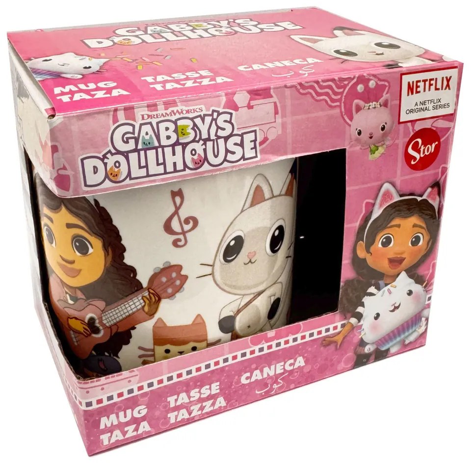 Gabby&#039;s Dollhouse Music cană din porțelan 235 ml (8 oz) în cutie de cadou