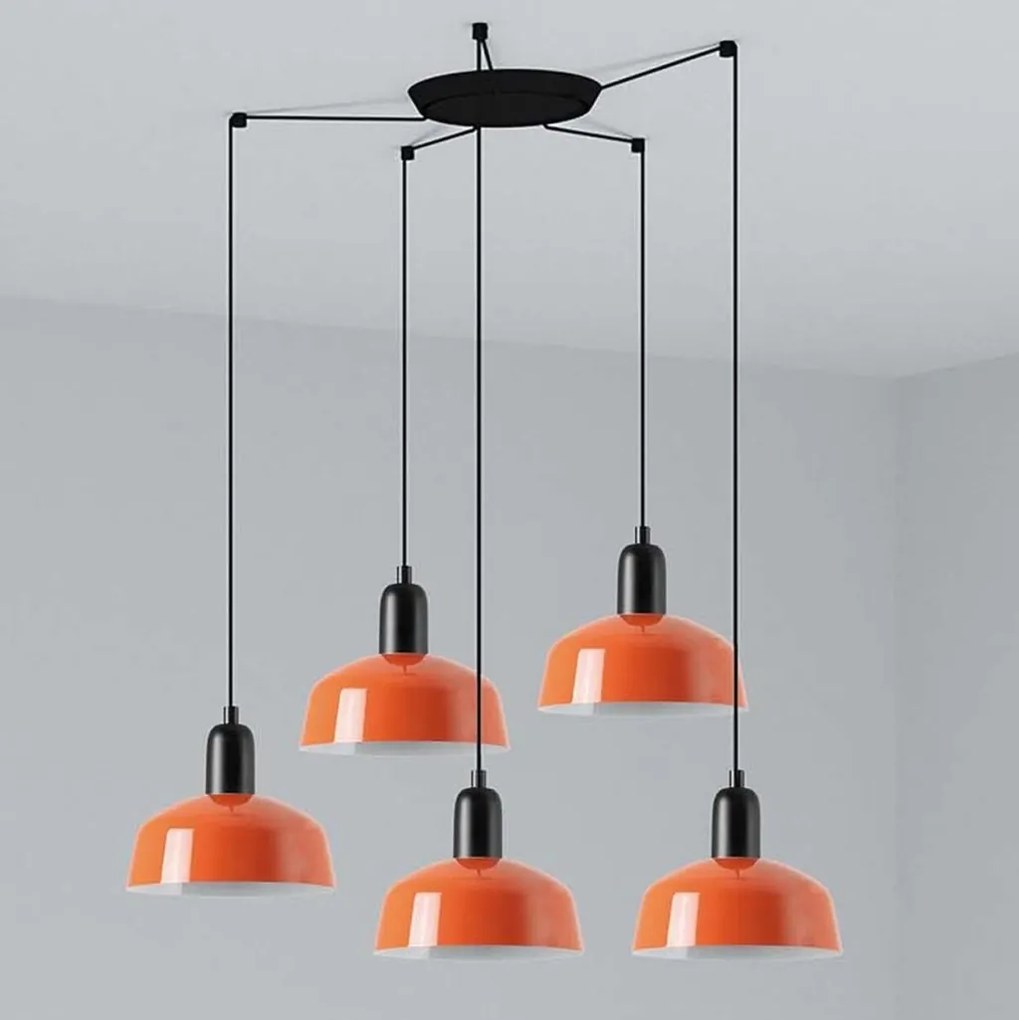 Lustra cu 5 pendule metal TATAWIN S orange