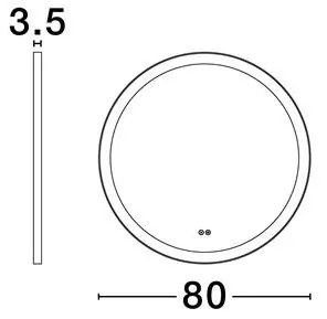 Oglinda baie cu iluminat LED IP44 Ural, 80cm