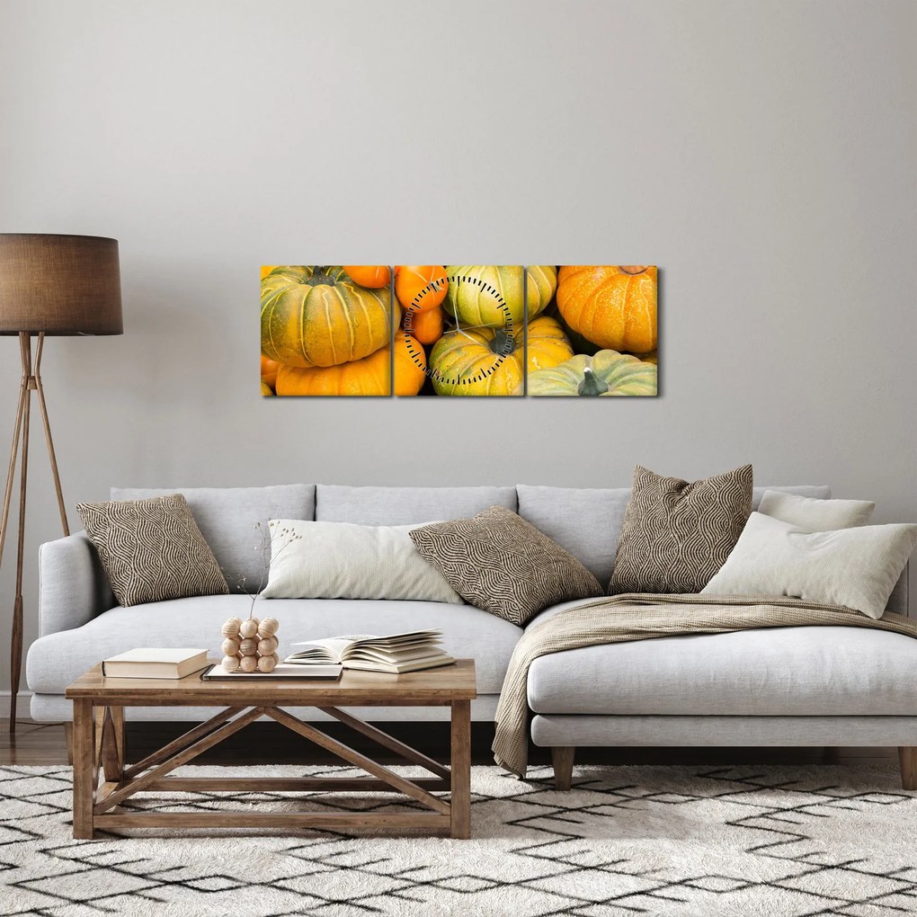 Tablou - Dovleac de toamnă (cu ceas) (90x30 cm)
