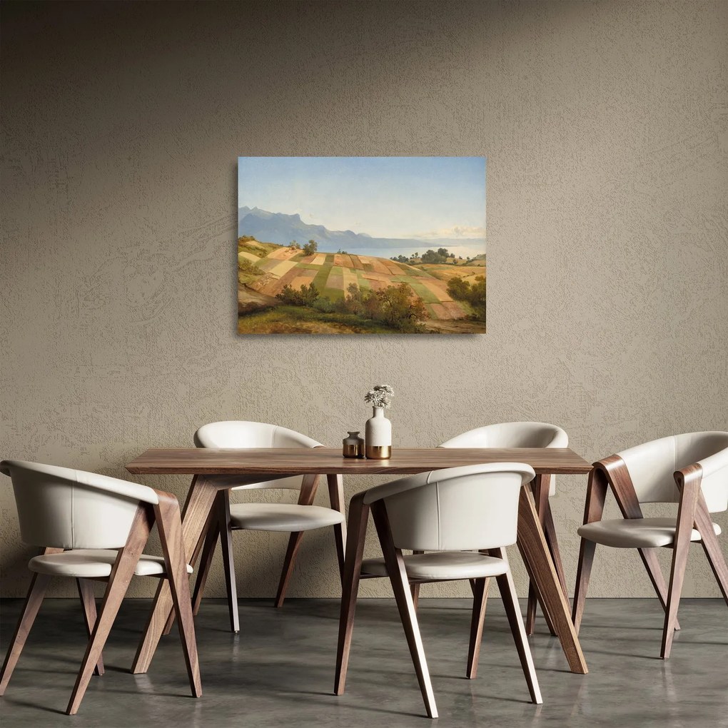 Tablou pe sticlă - Alexandre Calame, Swiss Landscape, reproducere (70x50 cm)
