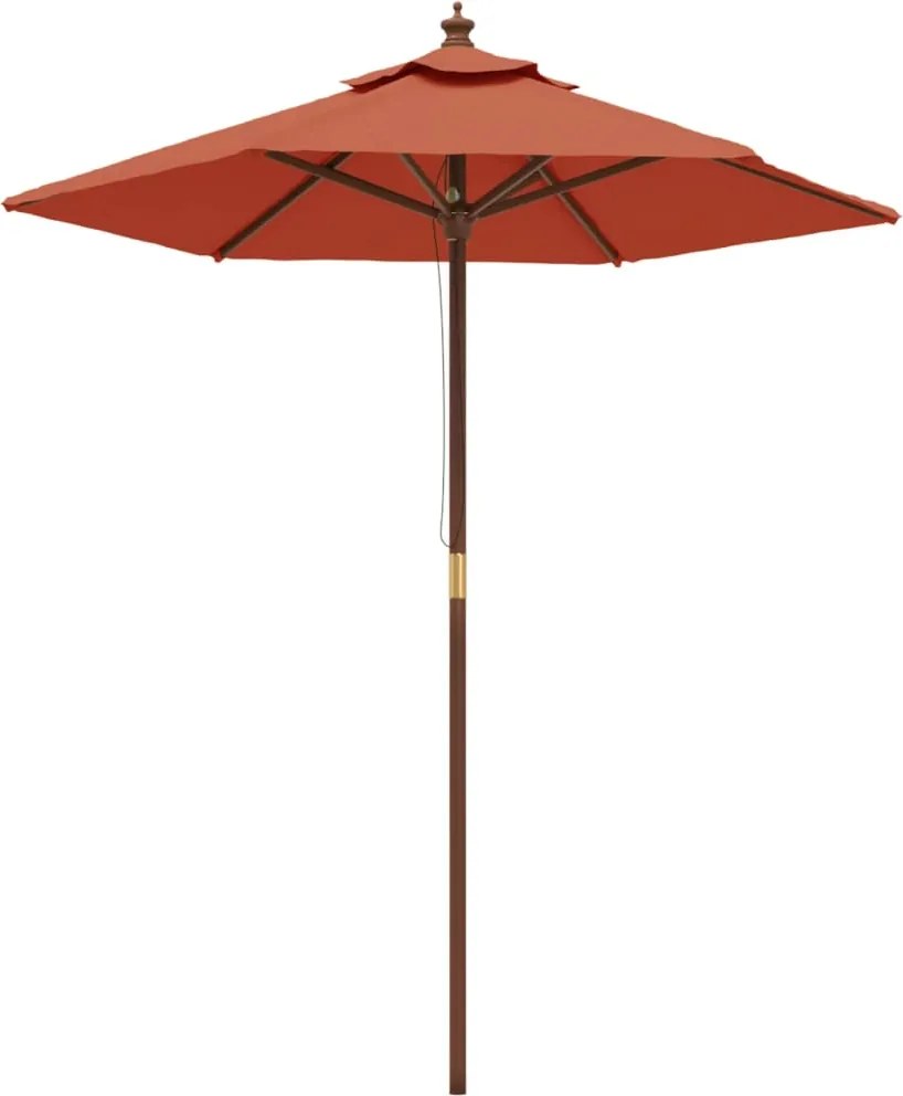 vidaXL Umbrelă de soare de grădină stâlp din lemn cărămiziu 196x231 cm