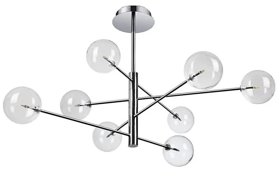 Lustră LED pe tijă Ideal Lux EQUINOXE 8xG4/2W/230V d. 128 cm crom/transparent