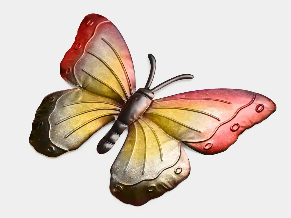 Decoratiune de perete din metal fluture BUTTERFLY 30 cm - diverse culori Culoare: Albastru