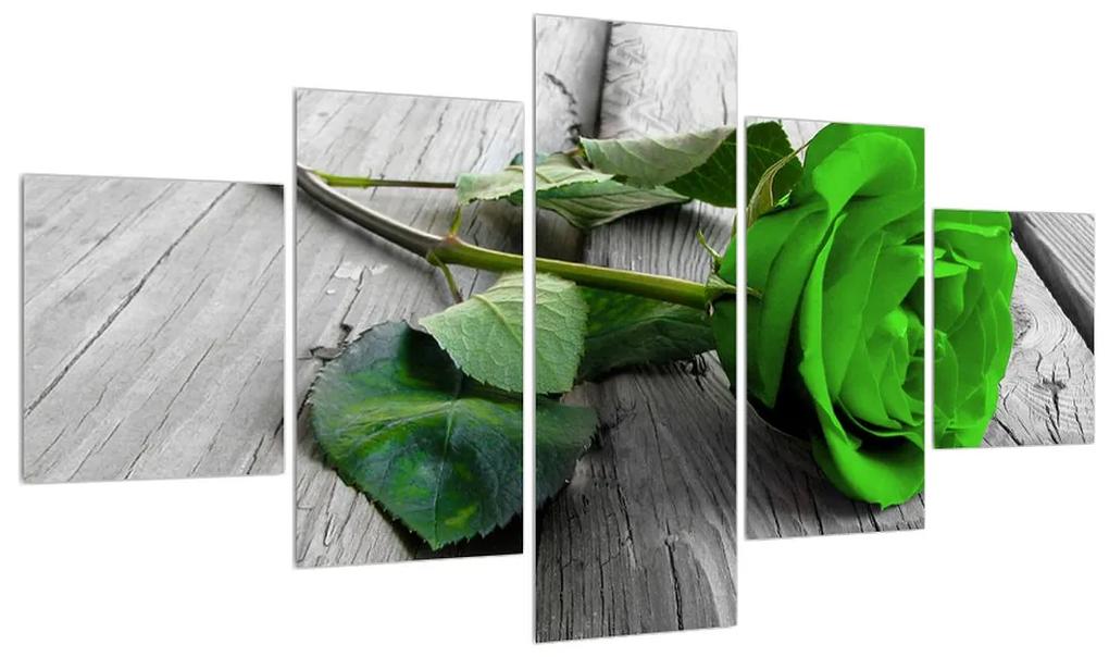 Tablou cu trandafir verde (125x70 cm), în 40 de alte dimensiuni noi