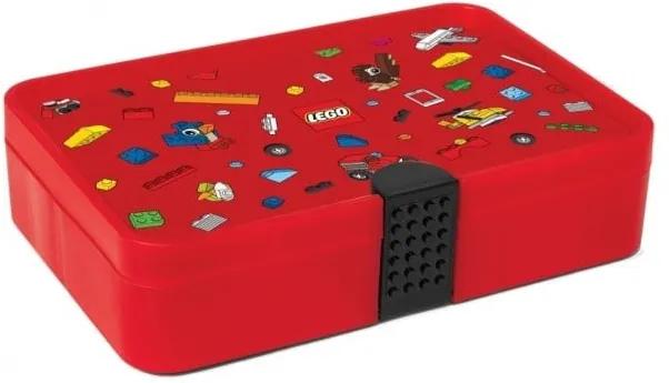 Cutie pentru gustare cu compartimente LEGO® Iconic, roșu