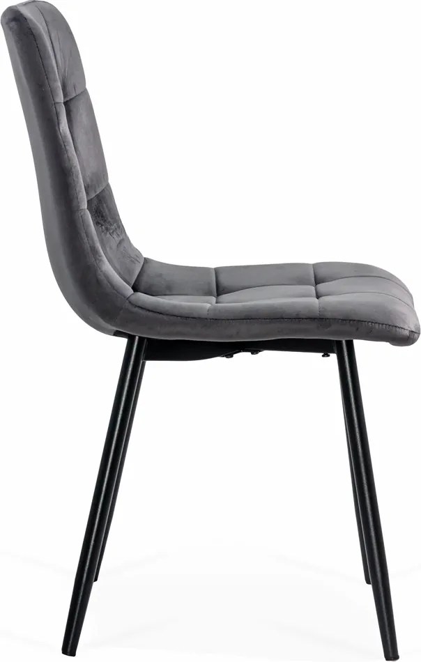 Scaun living din catifea cu cadru metalic BUC 211 gri