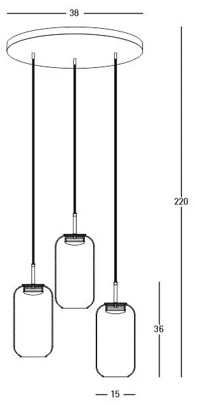 Lustra LED suspendata design decorativ Chloe 3L negru/auriu