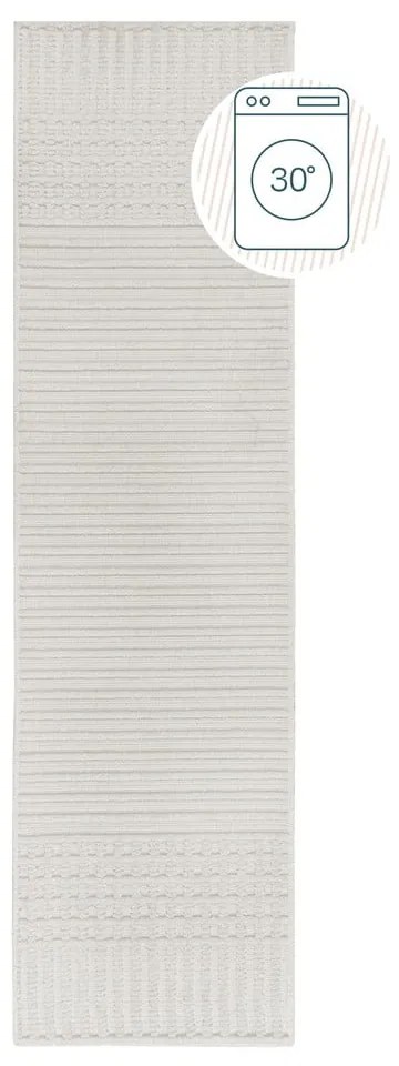 Covor tip traversă alb lavabil din janilie 60x240 cm Elton – Flair Rugs