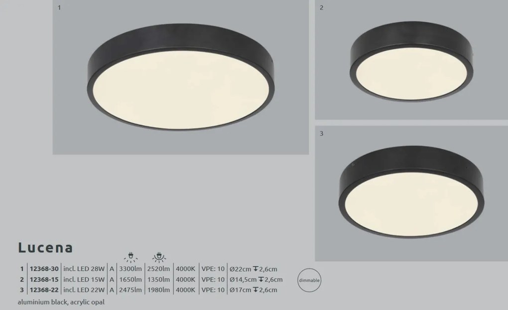 Plafoniera LED dimabila design tehnic Lucena 12368-30 GL