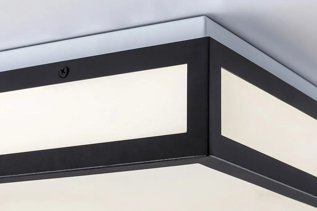 Plafoniera LED baie IP44 Zoya negru alb 40x40cm