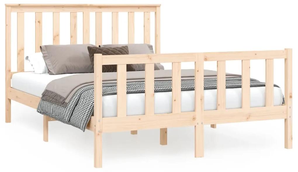3188201 vidaXL Cadru de pat cu tăblie, 120x200 cm, lemn masiv de pin