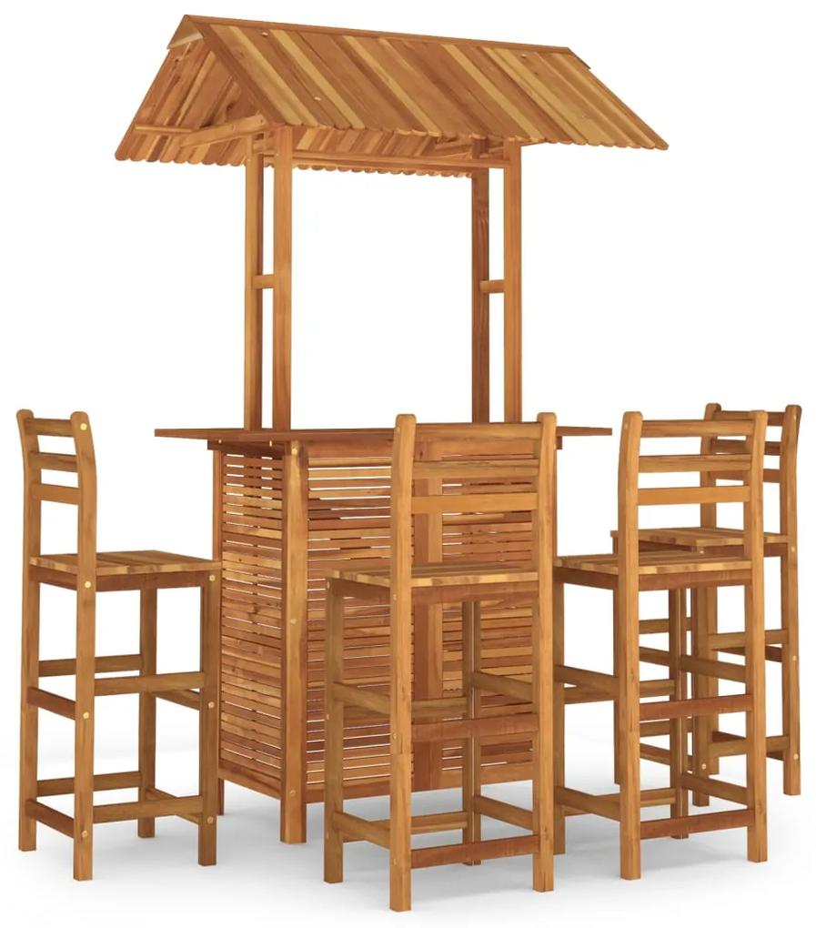 3116005 vidaXL Set mobilier de bar de grădină, 5 piese, lemn masiv de acacia