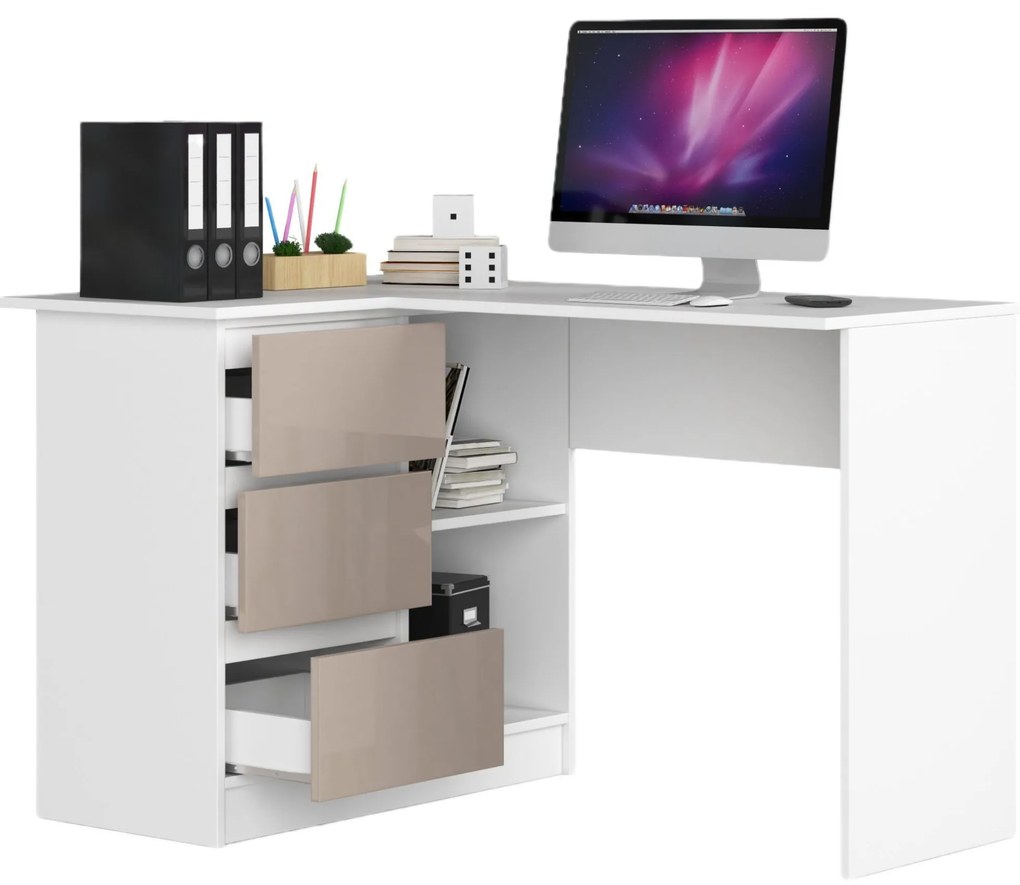 Masă PC de colț Bodhi (cappuccino lucios) (S). 1068936