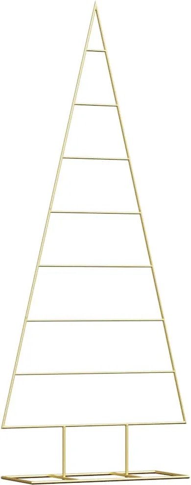 vidaXL Pom de Crăciun din metal Auriu 150 cm Oțel vopsit în pulbere