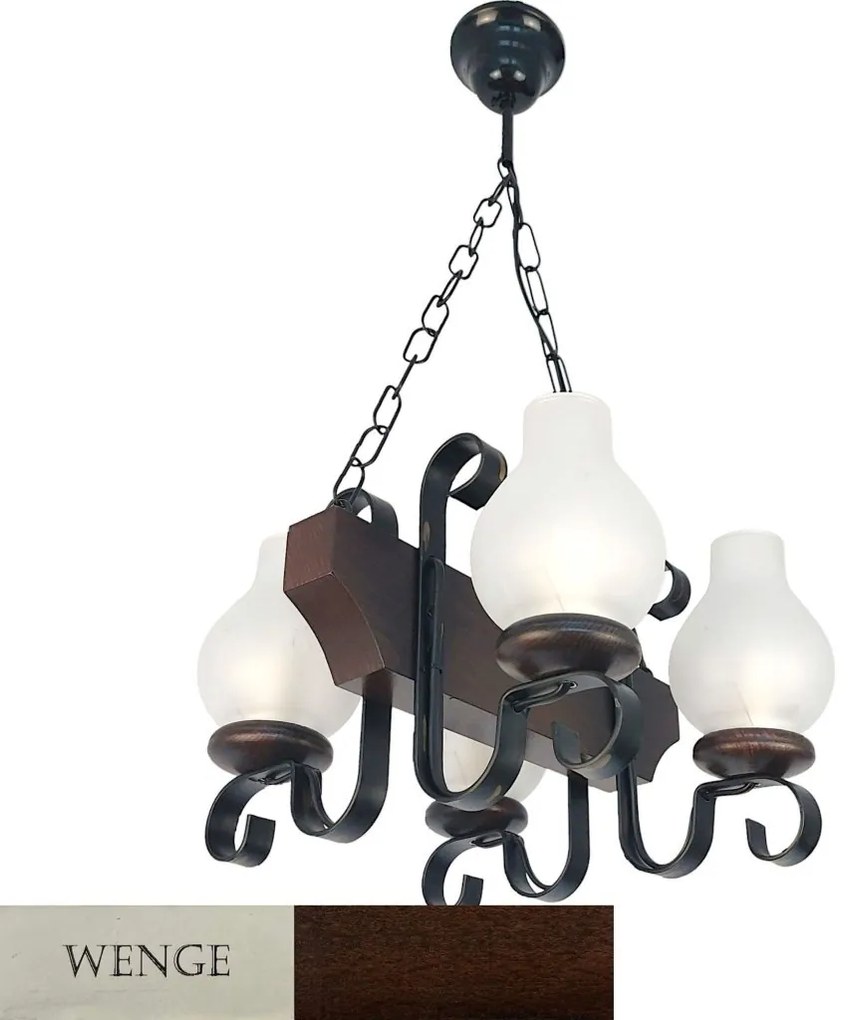 Candelabru rustic fabricat manual din lemn 4 brate Vela WOOD-VE-SP4
