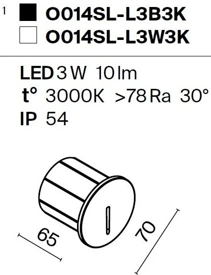 Spot LED incastrabil scari / perete exterior IP54 Lock alb