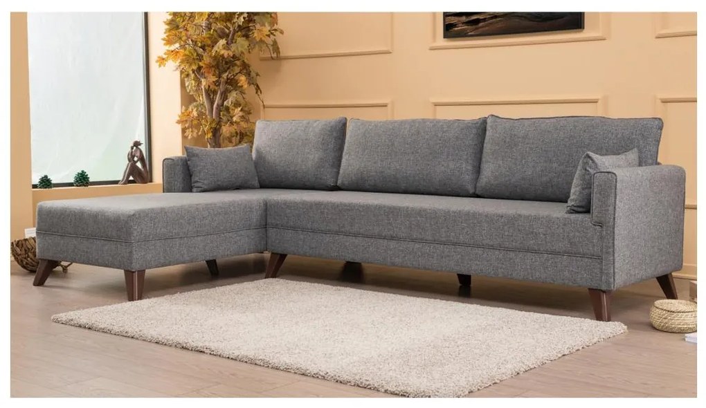 Colțar KORFU în L, gri, stânga