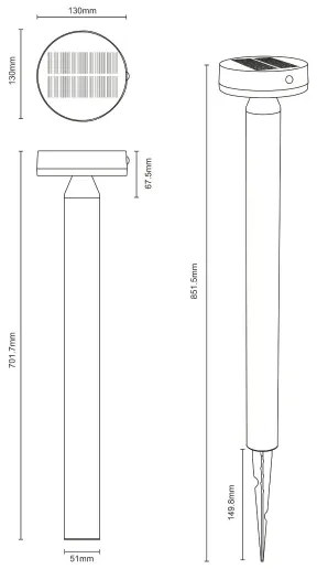 Lampă LED solară Zuma Line PT33613 CARLI LED/4,5W/2000 mAh IP44 negru