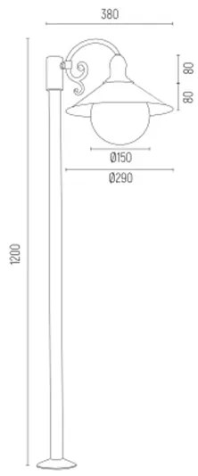 Argon 3284 - Corp de iluminat exterior ERBA BIS 1xE27/15W/230V