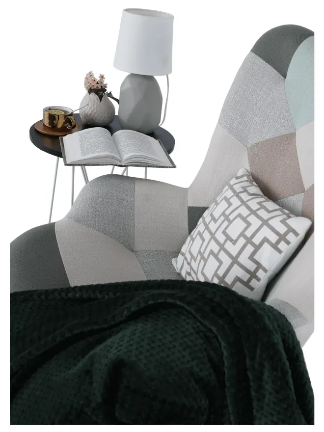Zondo Fotoliu balansoar Gerelon (alb + motiv patchwork). 1017007
