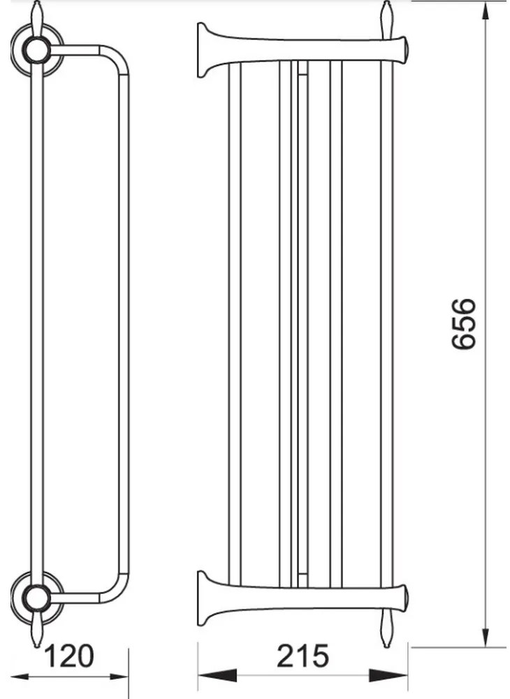 Suport prosop baie FDesign Lacrima, 60 cm, bronz periat