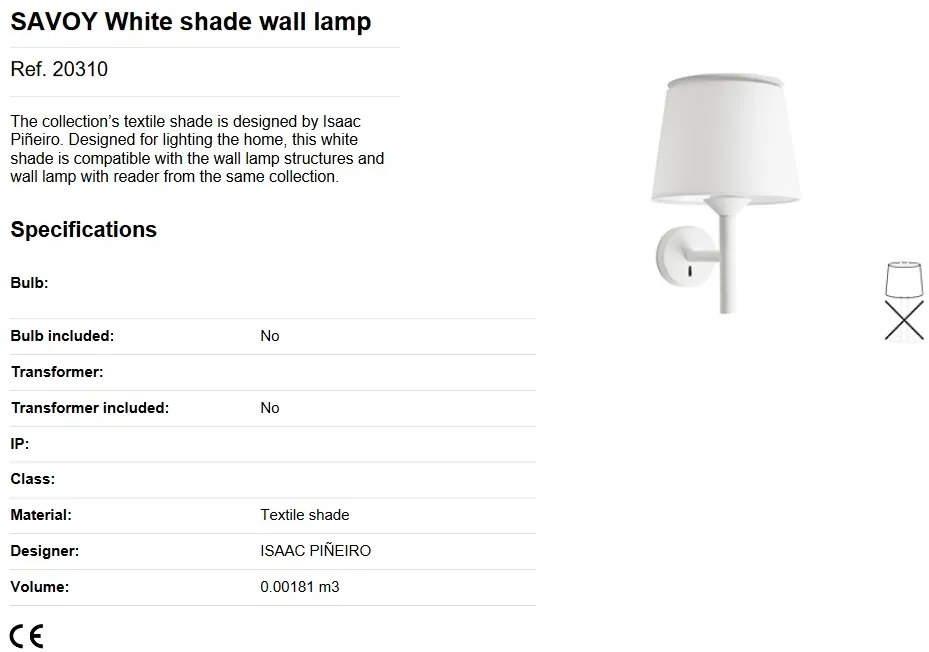 Aplica perete cu reader LED moderna design elegant SAVOY alba