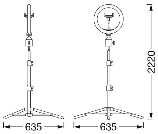 Lampadar LED dimabil cu trepied și suport pentru vloguri Ledvance LED/6W/USB