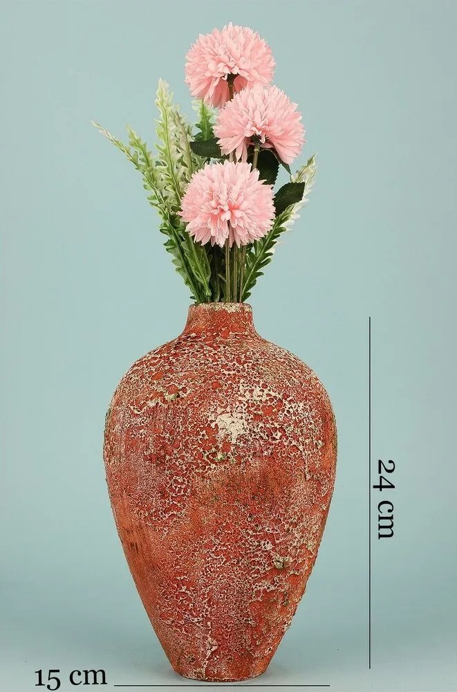 Vază ceramică YL742 Patina, roșie