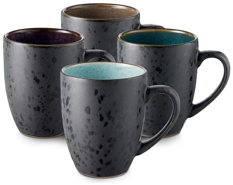 Căni negre/albastru-închis 4 buc. din ceramică 300 ml Gastro Black/Mix – Bitz