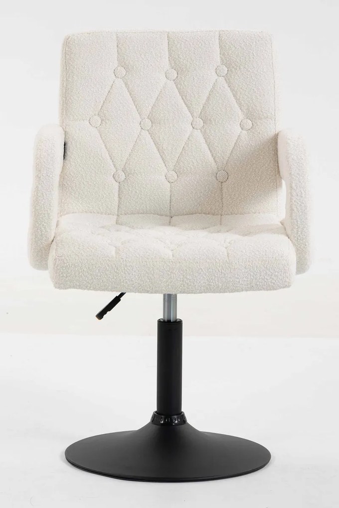 HR8404KW Scaun Crem Boucle cu Bază Aurie