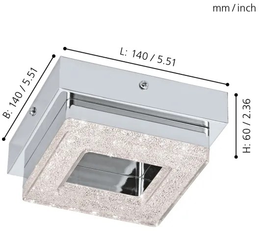 Eglo 95655 - Plafonieră FRADELO LED/4W/230V