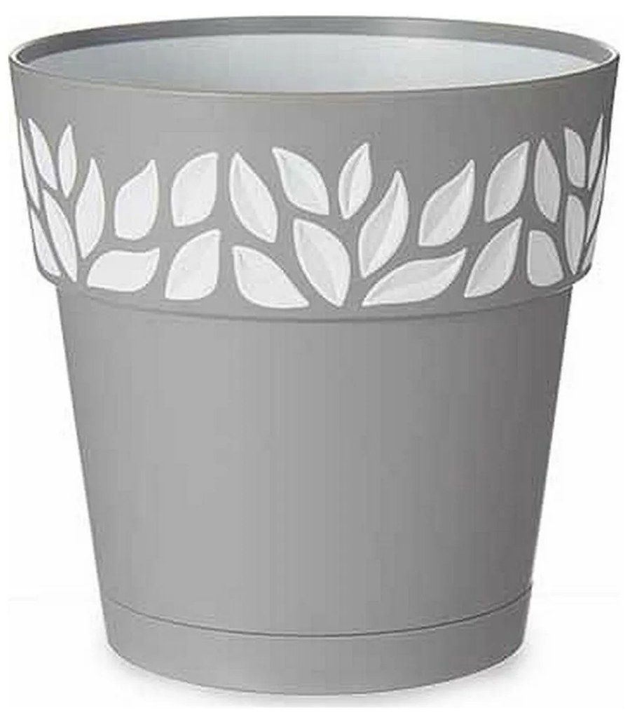 Ghiveci cu auto-udare cloe gri plastic (15 x 15 x 15 cm)