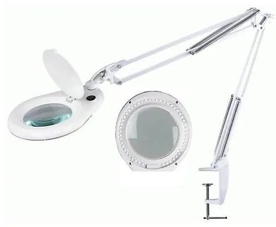 Lampă LED de birou cu lupă și clemă LED/15W/230V