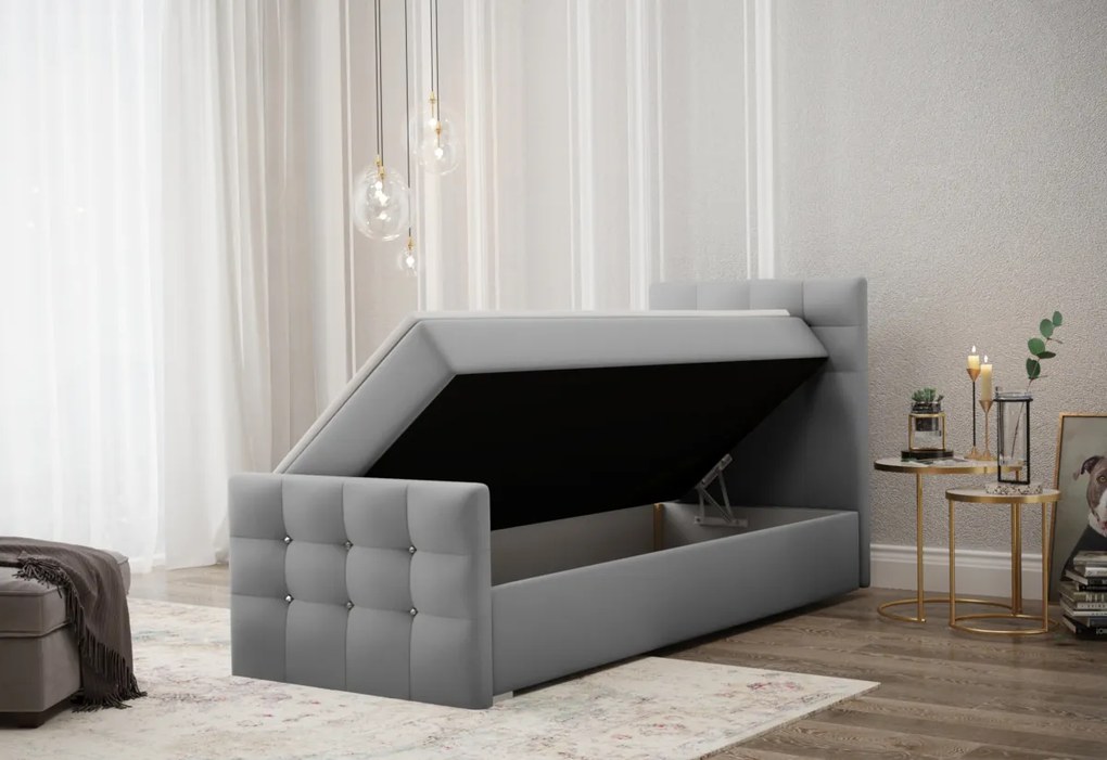Supermobel Pat tapitat boxspring MARIN, 100x200, cosmic 10, dreapta