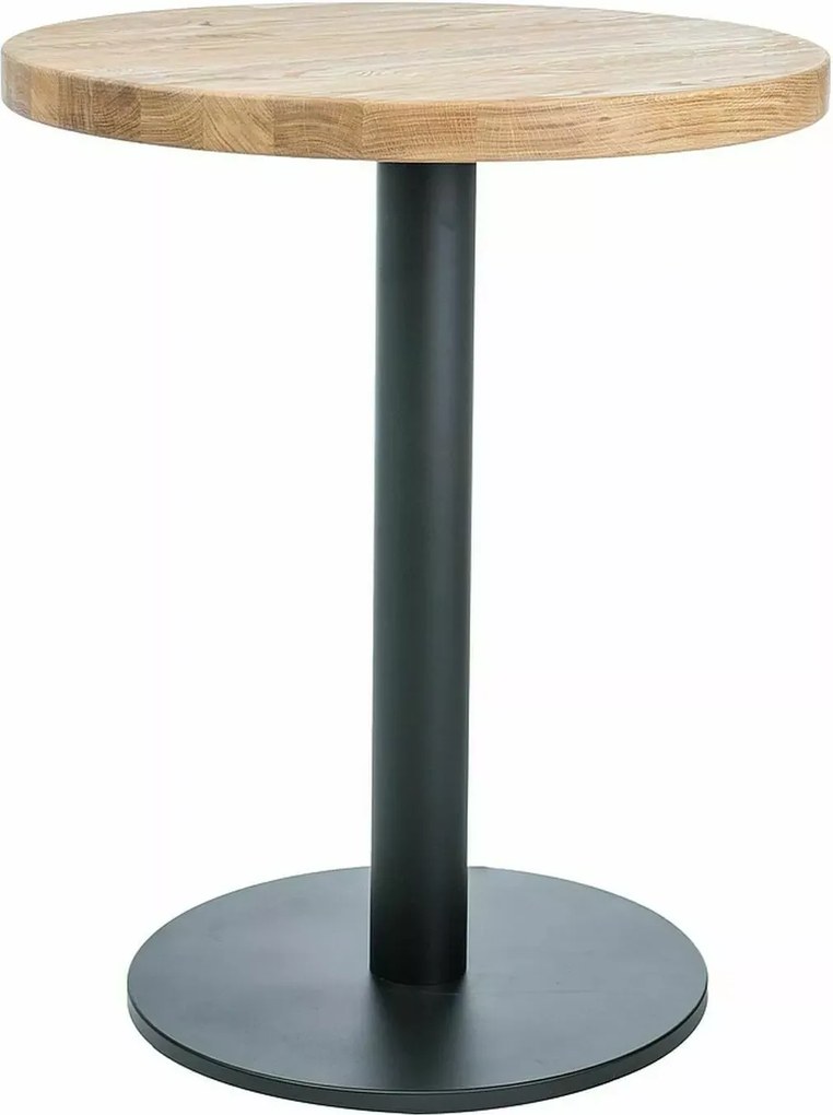 Masa de sufragerie neagra cu blat de stejar PURO II fi 70